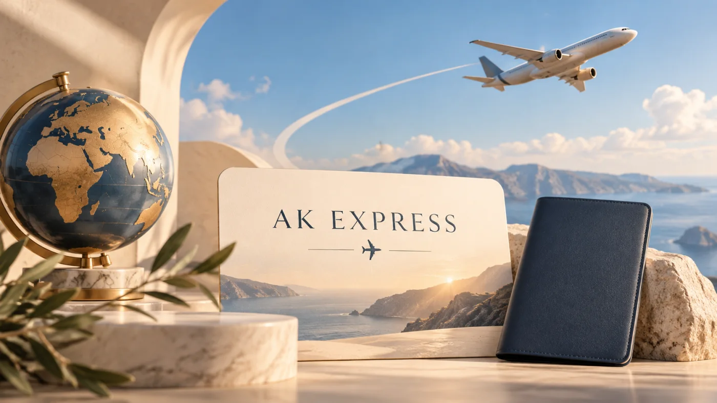 AK EXPRESS — illustration : voyage, itinéraire et transport aérien