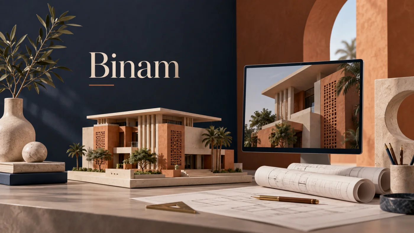 Binam — illustration : maquette architecturale et présentation immobilière